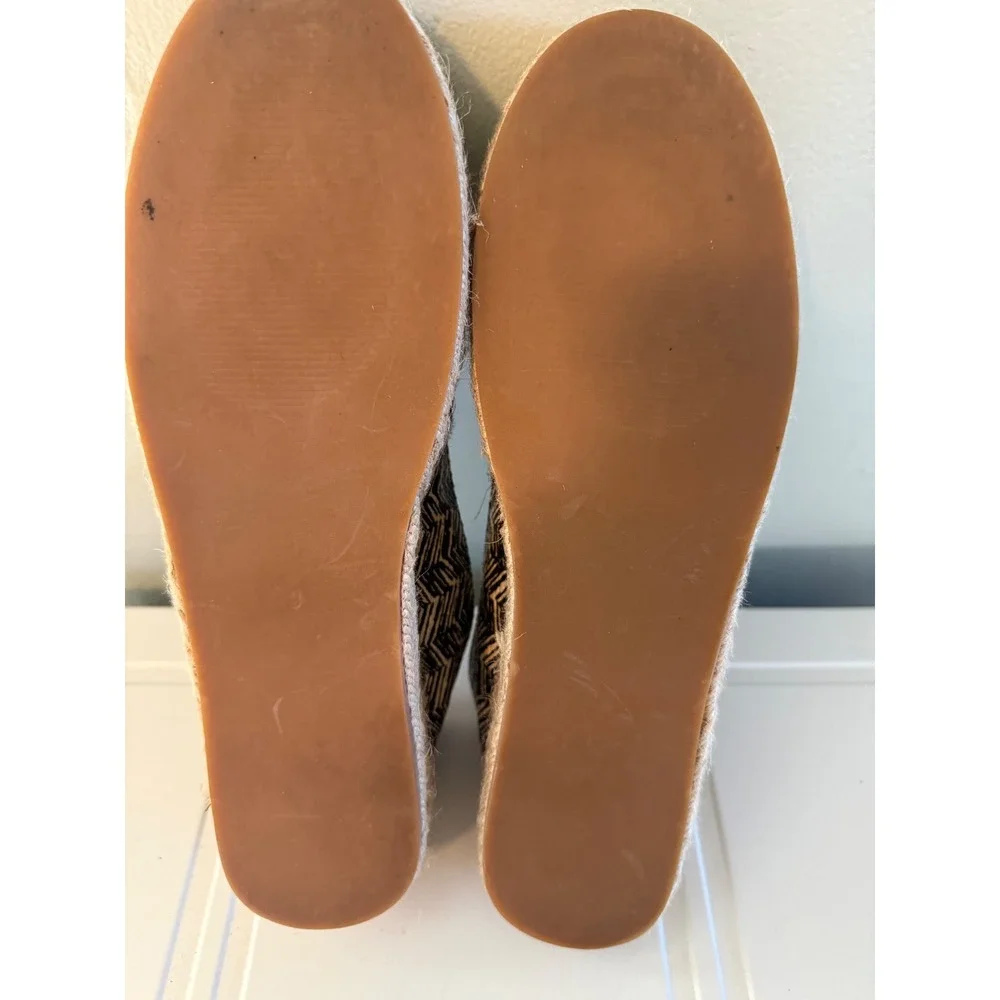 Soft Surroundings Leopard boho Espadrille Flats Tan Black Red whimsi resort y 9M